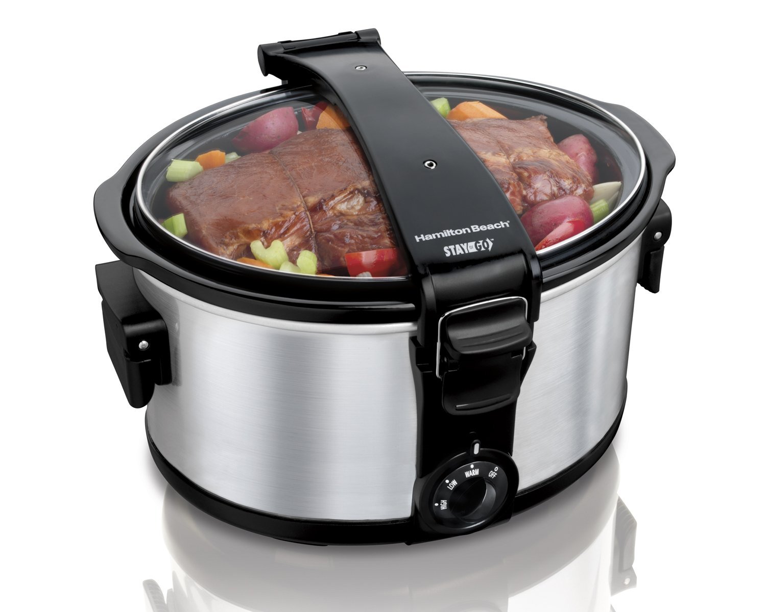 Hamilton Beach 7 Quart Stay or Go Slow Cooker is awesome for bone broths and so many meals. Click image to purchase this slow cooker from the Fluffy's trusted Amazon partner.