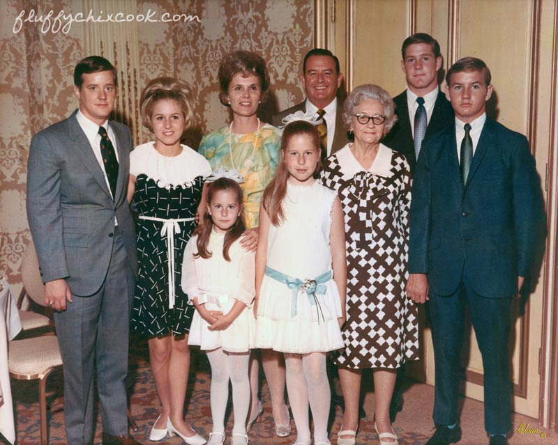 The Gibbs Family at Cakki and Cool's Wedding Reception in 1969