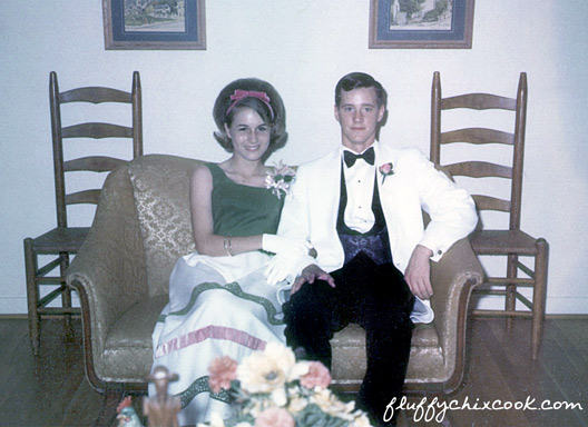 Cakki and Ford sitting on our gran'mamas loveseat around 1967