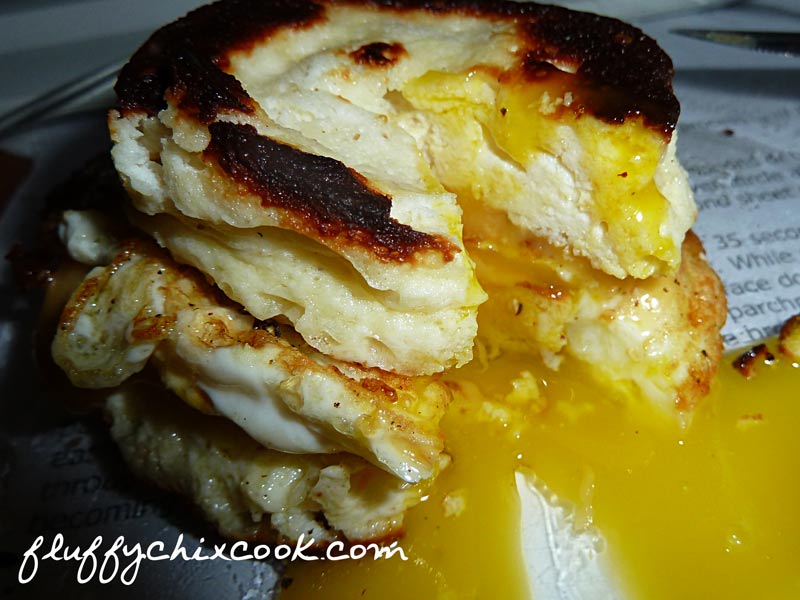 Egg Fast Breakfast Biscuit With Runny Yolk Close Up