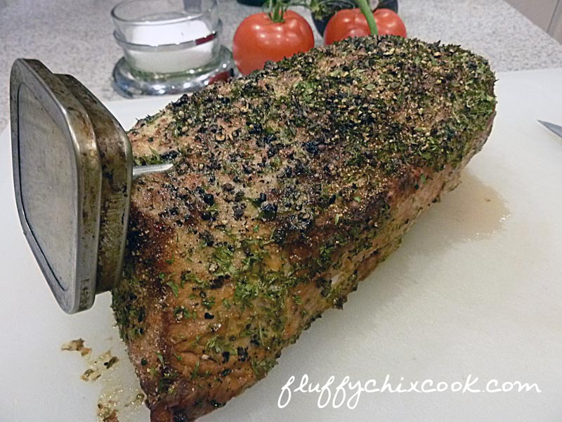 Mustard Crusted Pork Loin Roasted and Resting