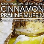 Low Carb Gluten Free Cinnamon Praline Muffins with Marshmallow Cream Filling